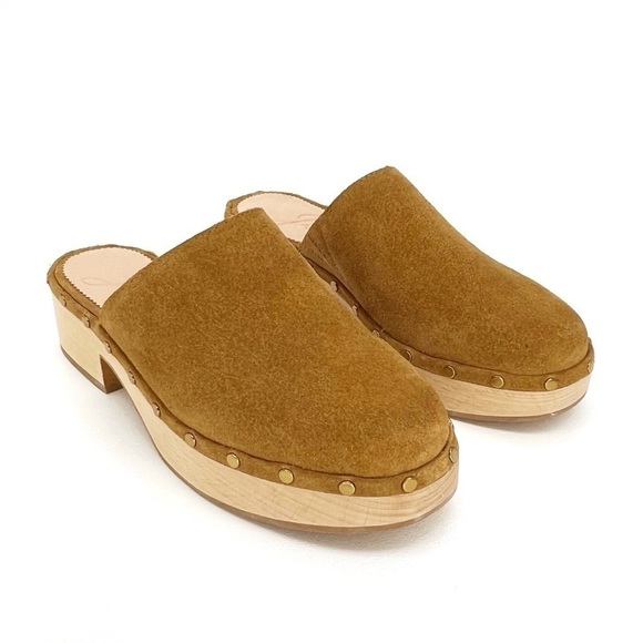 J. Crew Dakota Clogs Women’s Size 5 Burnished Pecan Brown Suede Studded 70s EUC - Picture 9 of 9